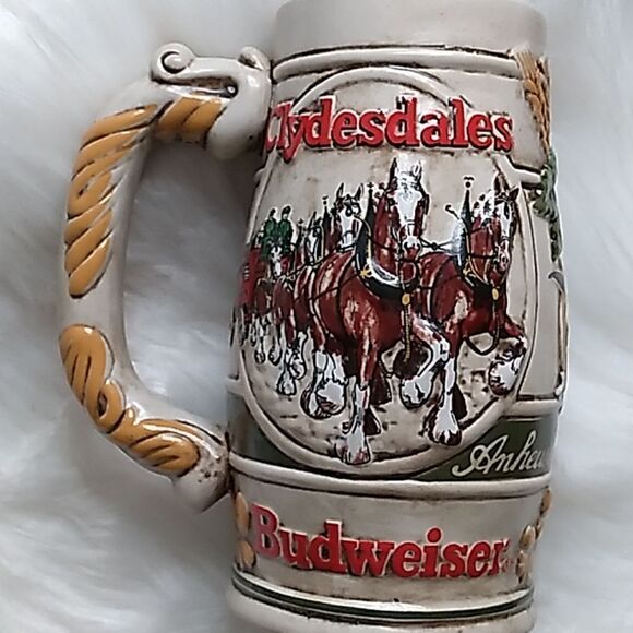 Budweiser vintage 80's Anheuser-Busch Inc Clydesdales Ceramarte beer stein meg - Picture 11 of 12